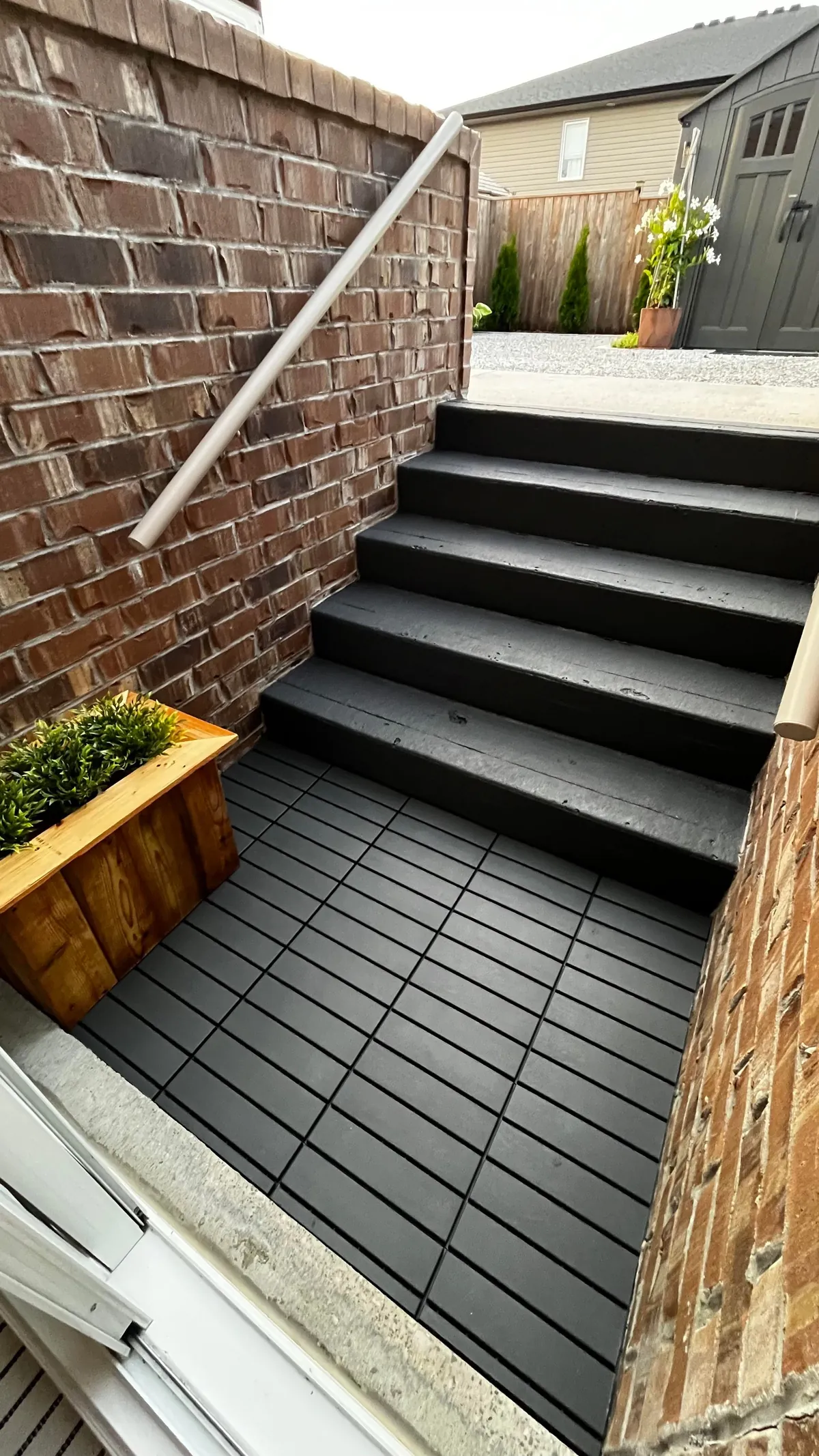 Was tired of my janky walkout - added deck tiles and paint