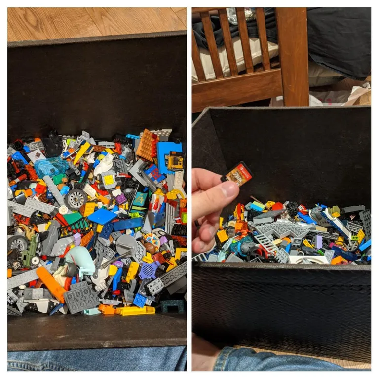 Before/After - My son "maybe dropped Zelda into the Lego box at some point?"...
