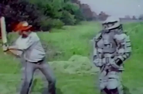 Canadian inventor Troy Hurtubise tests his armored grizzly bear protection suit.