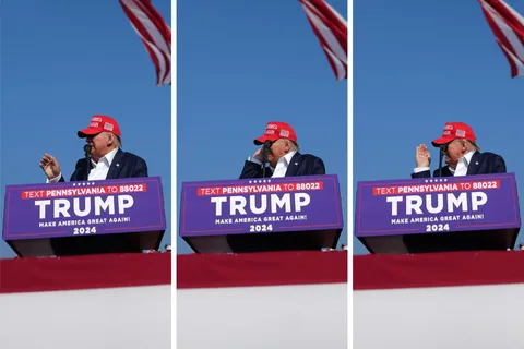 The photograph sequence of the bullet that hit Donald Trump (via Doug Mills, NYT)