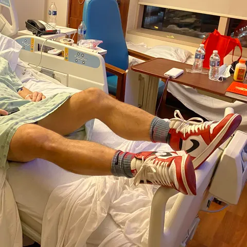 Dripping on the way to get this brain tumor resected!