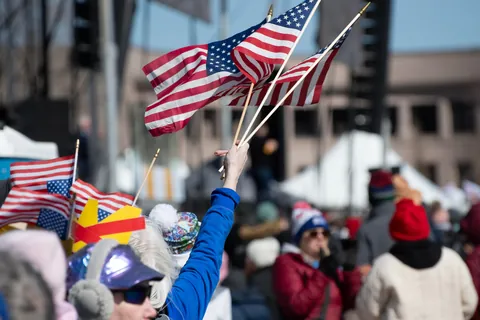 About 100,000 attended the No Kings protest in St. Paul, Minnesota, including a bald eagle