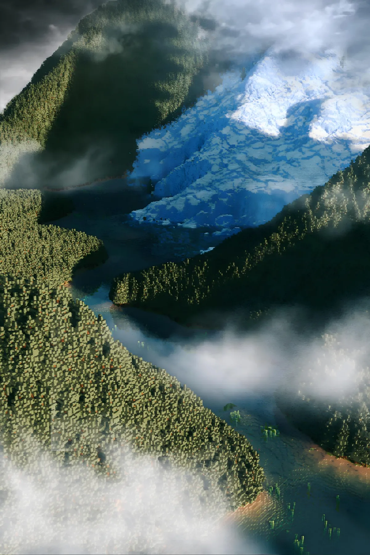 A Fjord I made in Minecraft