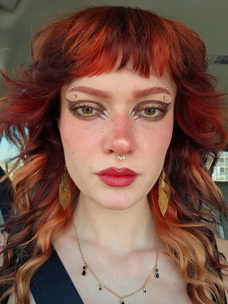 Did some funky makeup to go with the funky haircut I gave myself