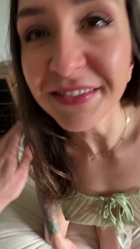 Happy with cum dripping down my face