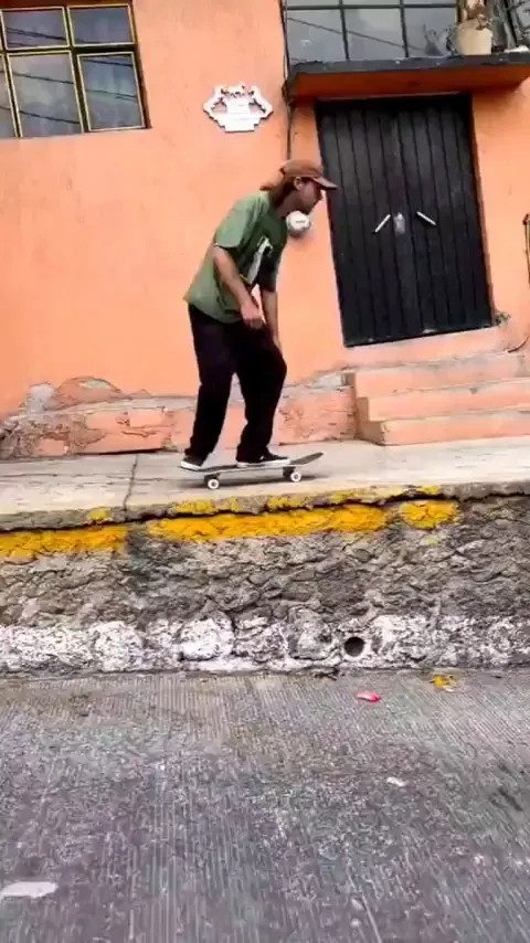 Skating downhill in a rough Mexico City neighborhood