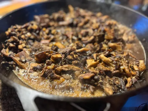 [homemade] baked mushroom Marsala tortiglioni