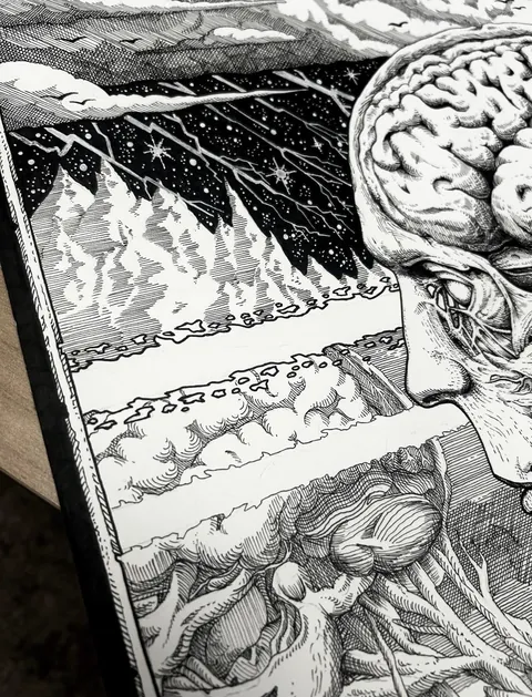 My best friend, Bowen Bramwell, drew this by hand. I thought it was worth sharing.