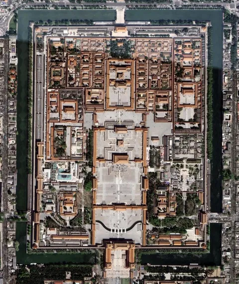 Top View Of The Forbidden City, China