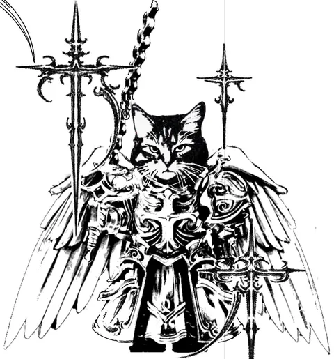 First Tattoo. My cat, Raine, as a knight. Knight Raine.