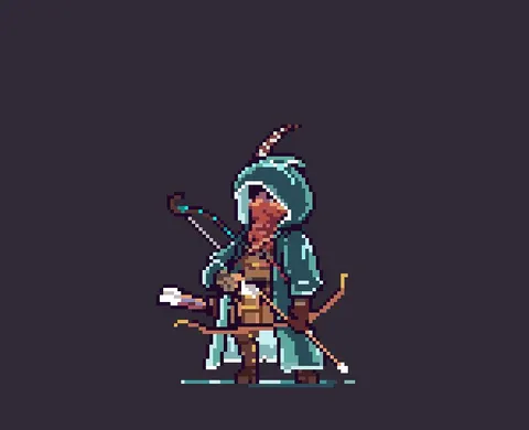 Liam Falx. Ranger with two bows and a literal water coat (vtt token)