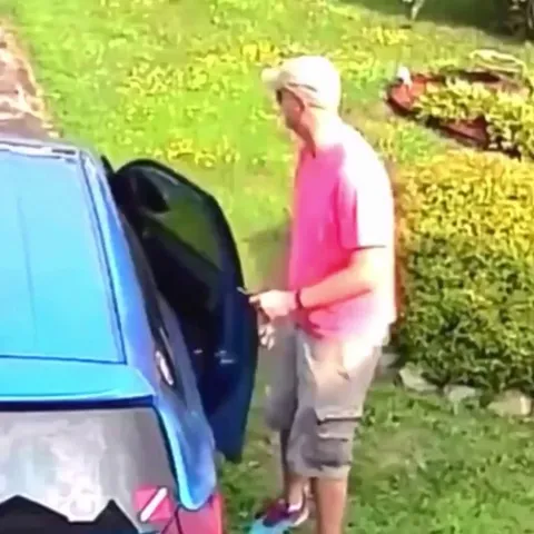 The neighbors dog wanted to show his new toy before he left for work.. 🥺