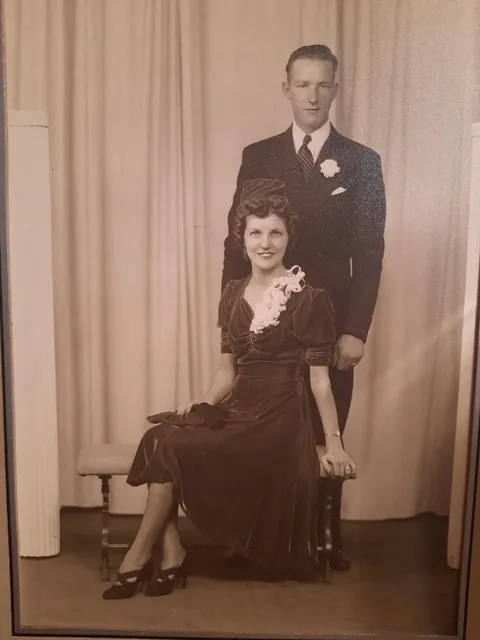 My grandparents wedding day 1941. Three short years later, he would be killed in WW2.