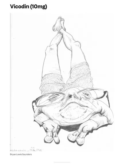 Bryan Lewis Saunders has been documenting his experiences with different drugs and intoxicants in the form of expressive self-portraits