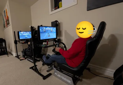 My family's MARIO KART 8 Arcade Racing Corner