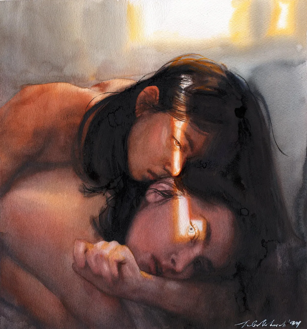 Silent Warmth, by Jul Ustin, watercolor, 2024