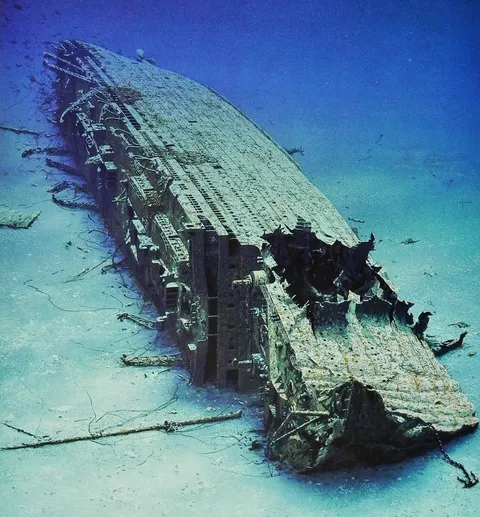 Titanic's sister ship, Britannic, wreck site at depth of only 390 feet (119m)
