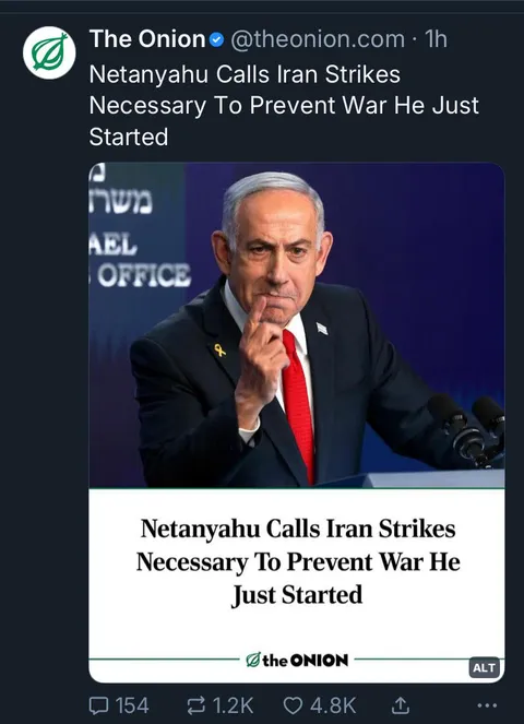 Netanyahu calls Iran strikes necessary to prevent war he just started