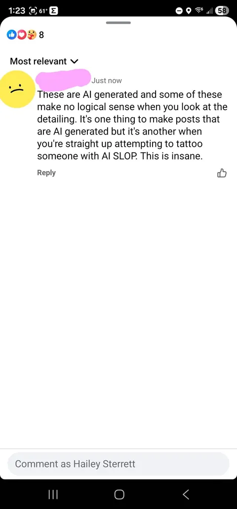 The tattoo shop I go to has turned into AI SLOP.