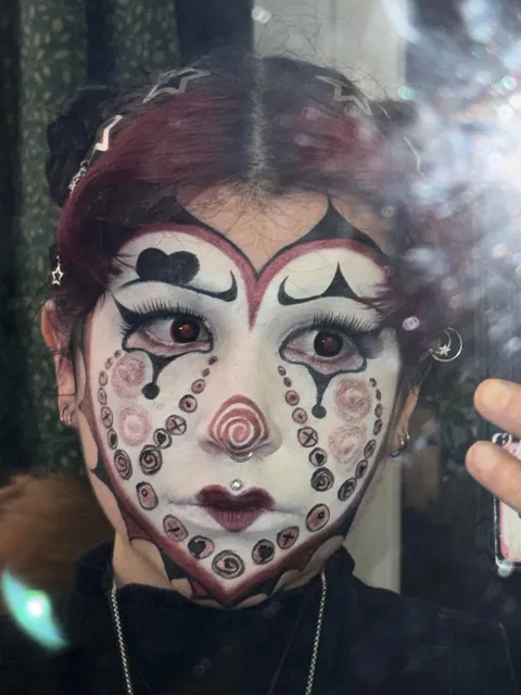 ✨❤️Heart shaped clown makeup🖤✨