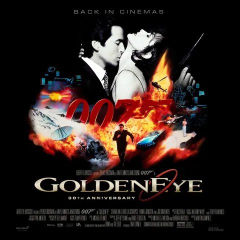 Official 30th Anniversary poster for 'Golden Eye'. Re-Releases in theaters October 3rd