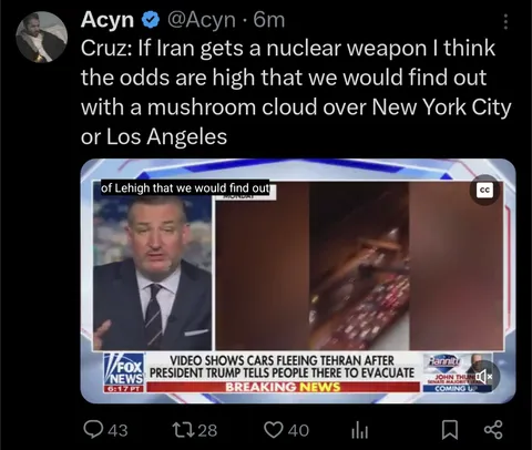 Does anyone really think Iran would nuke America if they get a bomb, like Cruz is saying? It would guarantee their destruction.