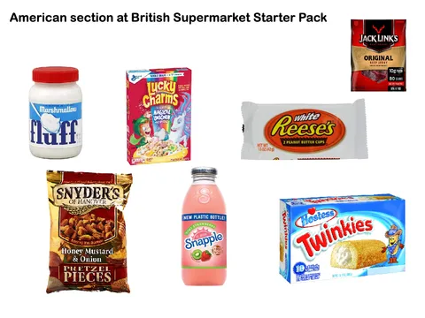 American section at British Supermarket Starter Pack