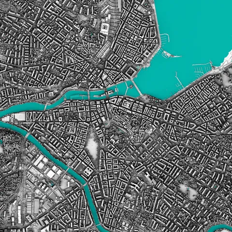 [OC] Fragments from my collection of very detailed shaded maps of cities