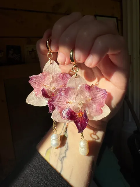 I grow flowers and turn them into jewelry for a living