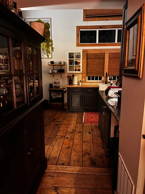 My downstairs living room, kitchen, entry way, music room and bathroom