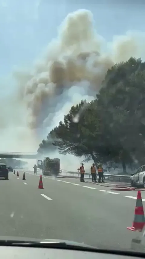 Incendie aujourd’hui sur l’A61 vers Carcassonne
