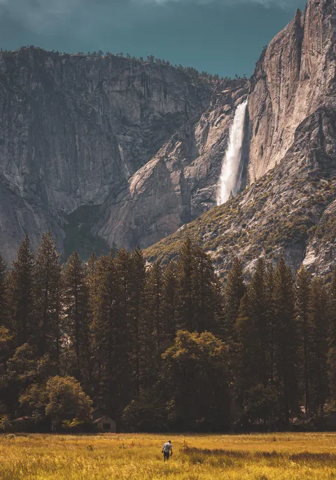 ITAP of a man walking in grass