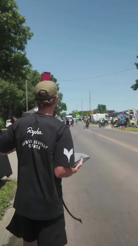 Pit stop during 200 mile ultra-endurance cycling race