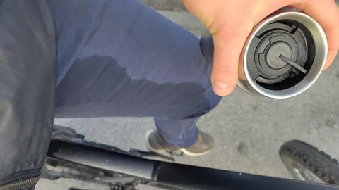 The lid of my thermos, that I keep inside my jacket, gave out while I was biking to work. I have an event with 25 teenagers in 5 minutes and I look like I pissed myself.😭