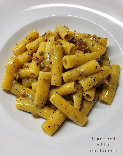 [homemade] carbonara with chopped roasted guanciale