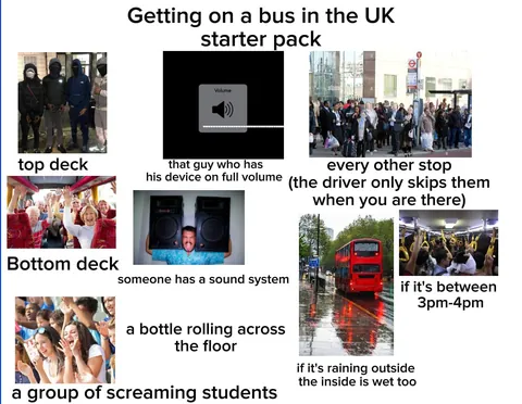 Getting on a bus in the UK starterpack