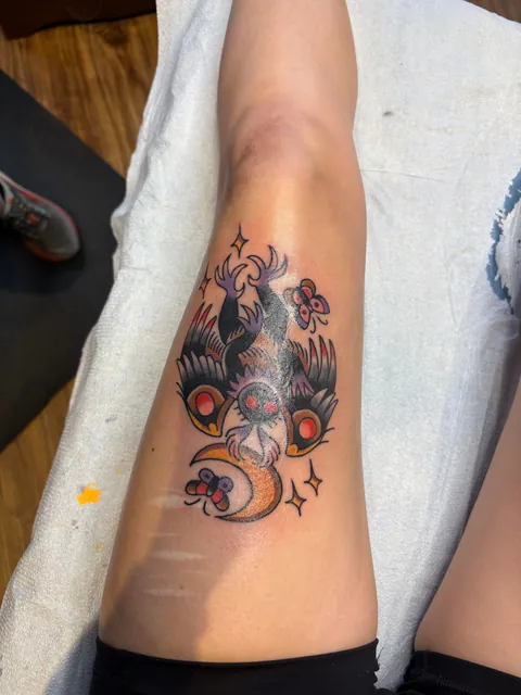 Showing off My Mothman! Chicago at Goodkind Tattoo