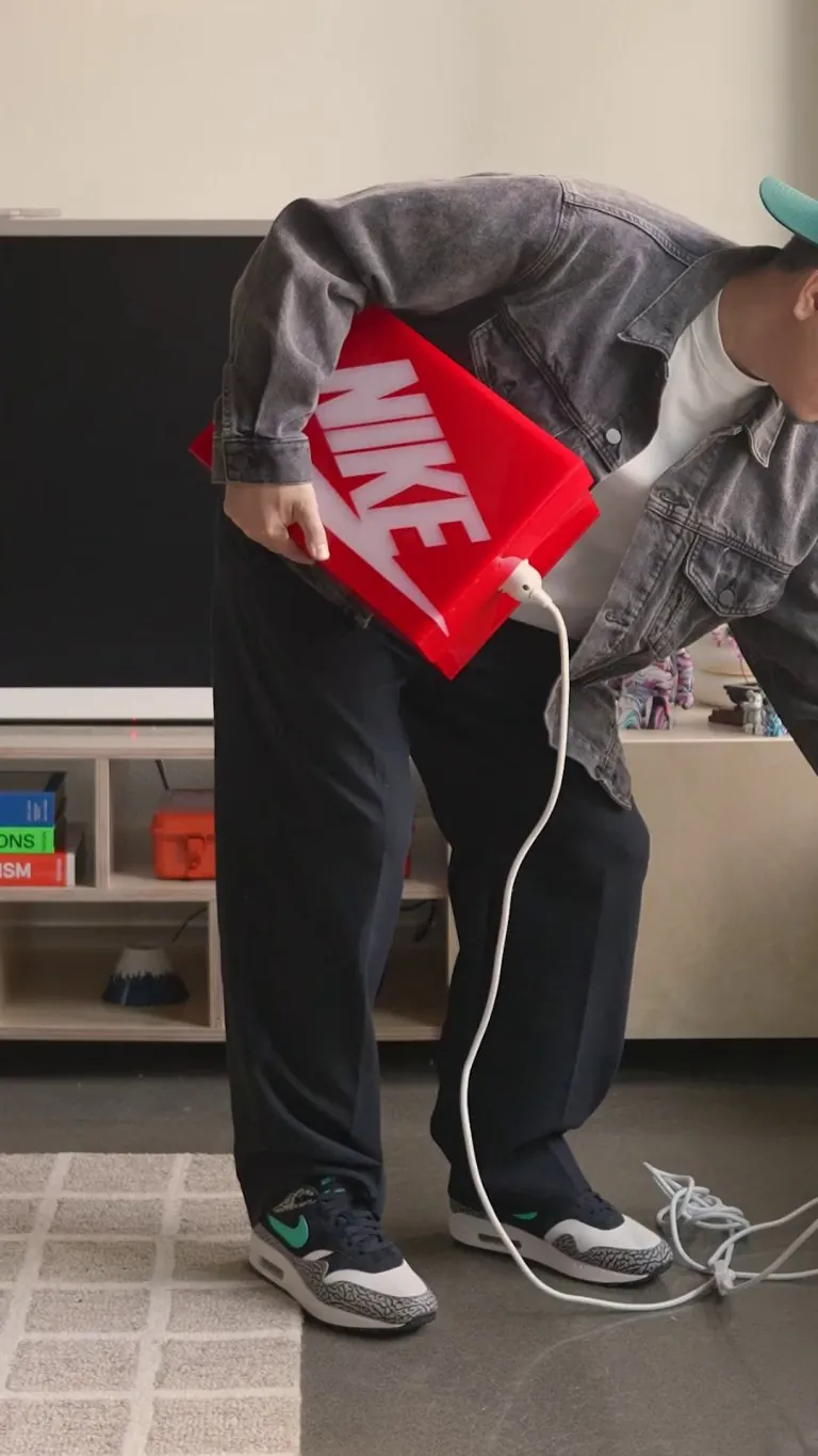 Video of the Sneaker Box Lamp I Made