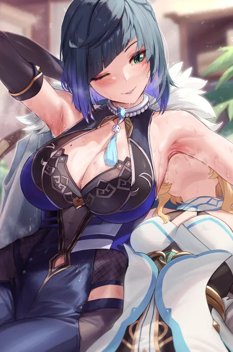 Lumine licking Yelan's sweaty pits [Genshin Impact]