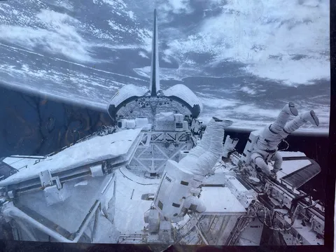 Can you help me identify this space shuttle? Photo from my father.