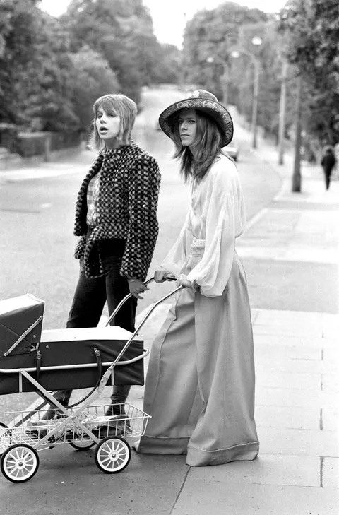Angie and David Bowie with their son Zowie - 1971