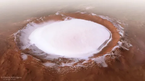 Water ice on Mars, just shot by the ESA!