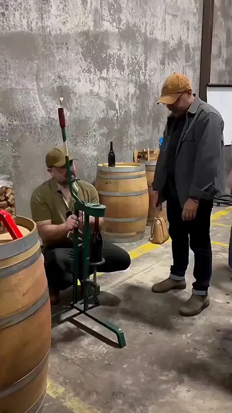 Corking of fine wine bottles