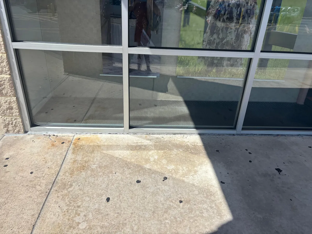 Walmart employees moved the bench for the bus stop