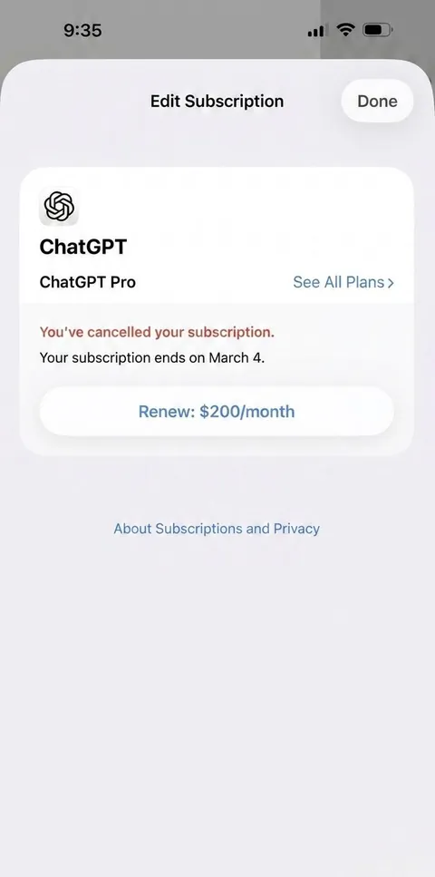 I just canceled my $200 ChatGPT Pro subscription