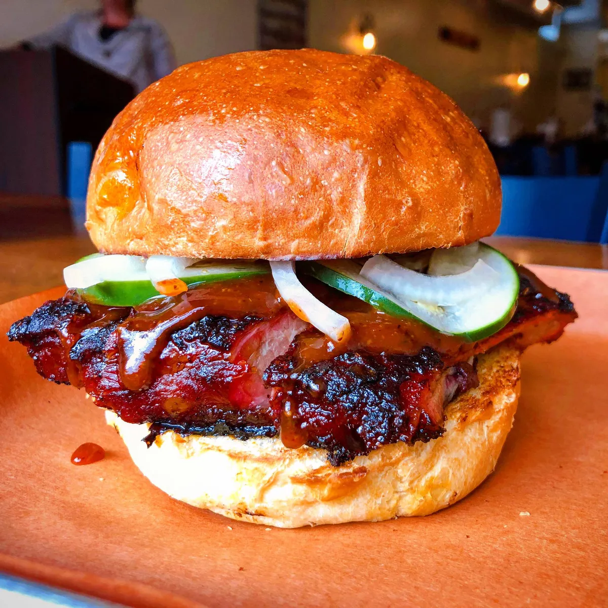 [Pro/Chef] A “McRib” with real smoked ribs and homemade pickles