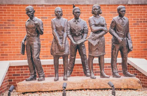 My school unveiled the new statues to honor the first 5 black students during integration in the late 1950s