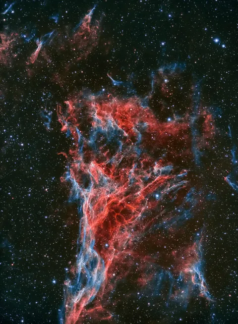 Pickering's Triangle is a large expanding cloud born of the death explosion from a massive star. I captured it with almost 20 hours of exposure time.