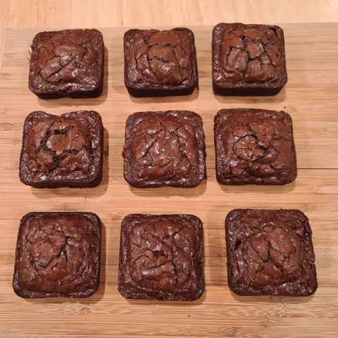 My wife made brownies so everyone can have an edge piece!