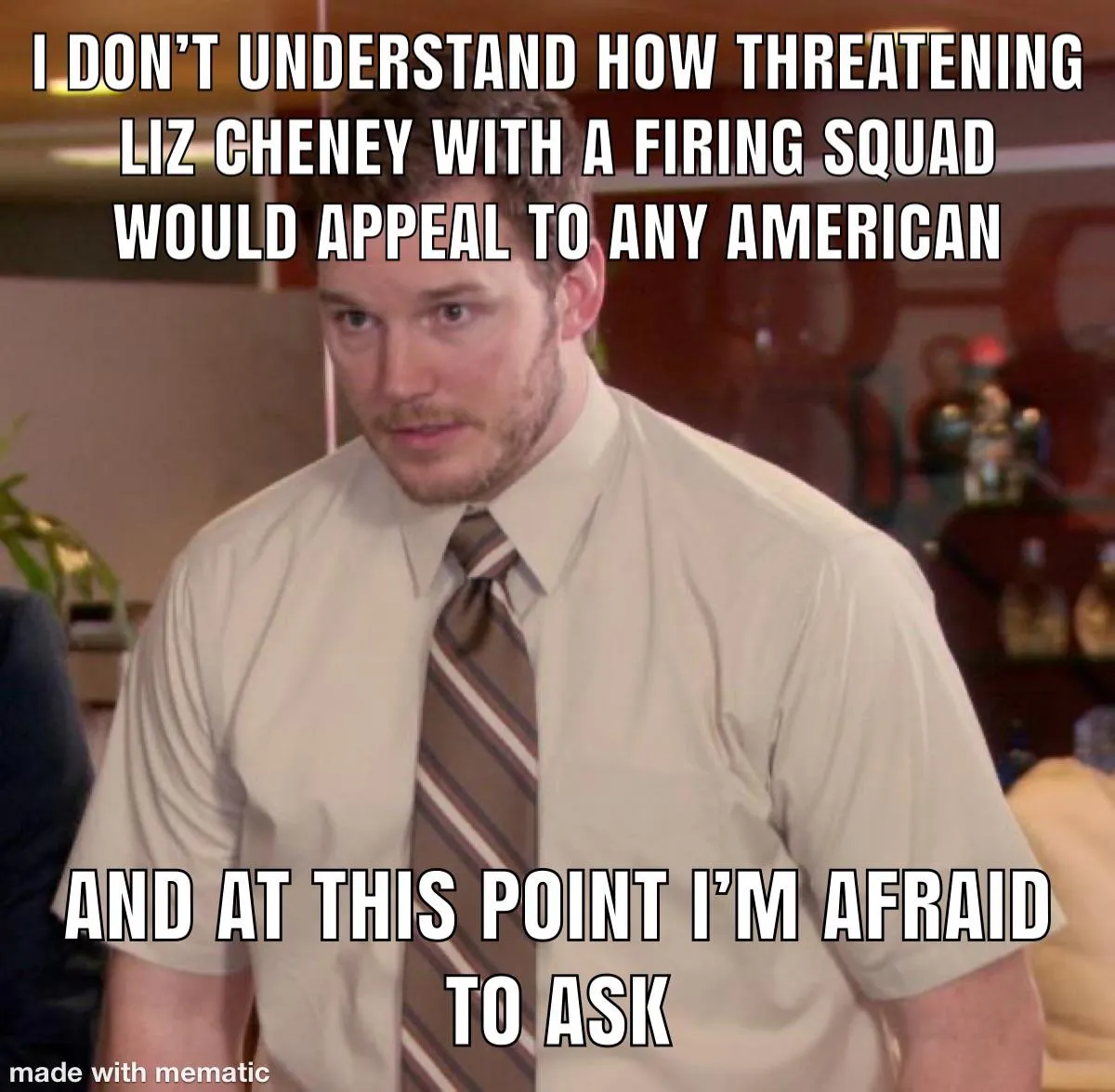 Threatening a political adversary with a firing squad 